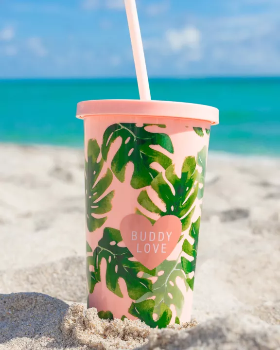 Palm Tumbler with Straw