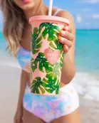 Palm Tumbler with Straw