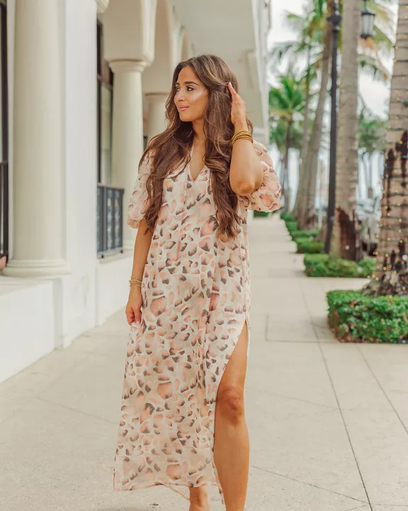 Pamela Caftan Maxi Dress - Shell