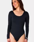 Benny Long Sleeve Scoop Neck Bodysuit - Panther