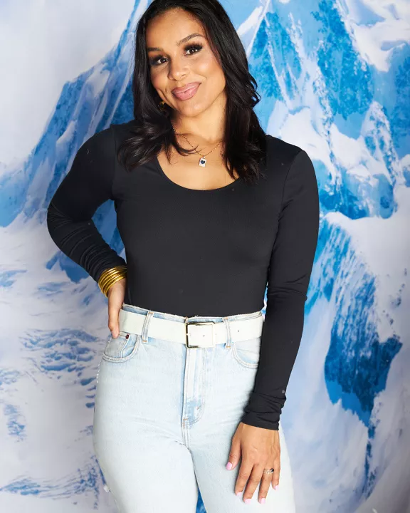 Benny Long Sleeve Scoop Neck Bodysuit - Panther