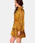 Grace Long Sleeve Short Dress - Snake Charmer