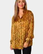 Portia Loose Button Up Top - Snake Charmer