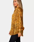 Portia Loose Button Up Top - Snake Charmer