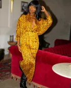 Jude Long Sleeve Maxi Dress - Snake Charmer
