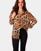 Portia Loose Button Up Top - Prowl