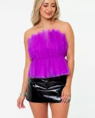 Giselle Pleated Strapless Top - Iris