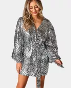 Adeline Short Wrap Dress - Pearl River