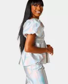 Houston Puff Sleeve Top - Iridescent