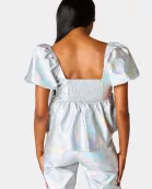 Houston Puff Sleeve Top - Iridescent