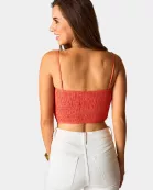 Petal Flower Applique Tank Top - Tangerine