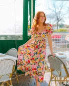 Ross Cut Out Midi Dress - Monet