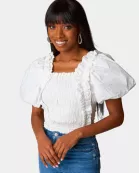 Tandy Puff Sleeve Top - White