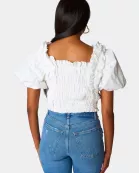 Tandy Puff Sleeve Top - White
