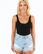 Raven Rhinestone Denim Shorts - Light Wash