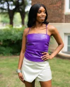 Jolee Vegan Leather Tank Top - Purple