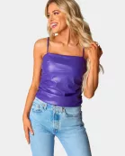 Jolee Vegan Leather Tank Top - Purple
