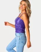 Jolee Vegan Leather Tank Top - Purple