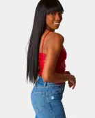Jolee Vegan Leather Tank Top - Crimson
