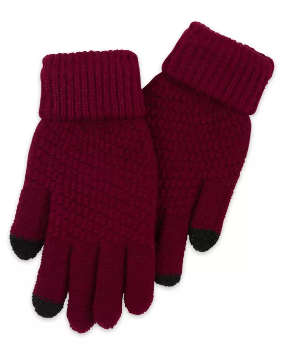 Bailey Knit Gloves - Maroon