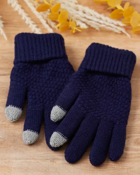 Bailey Knit Gloves - Navy