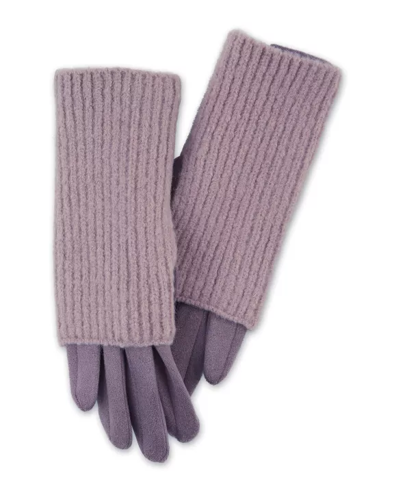 Three-In-One Knit Gloves - Dusty Lavender