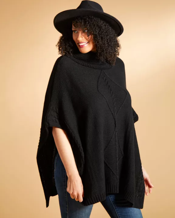 Bailey Poncho - Black
