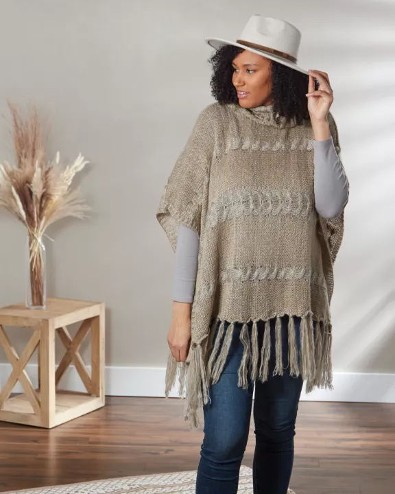 Meegan Poncho - Khaki