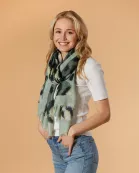 Leopard Print Scarf - Green