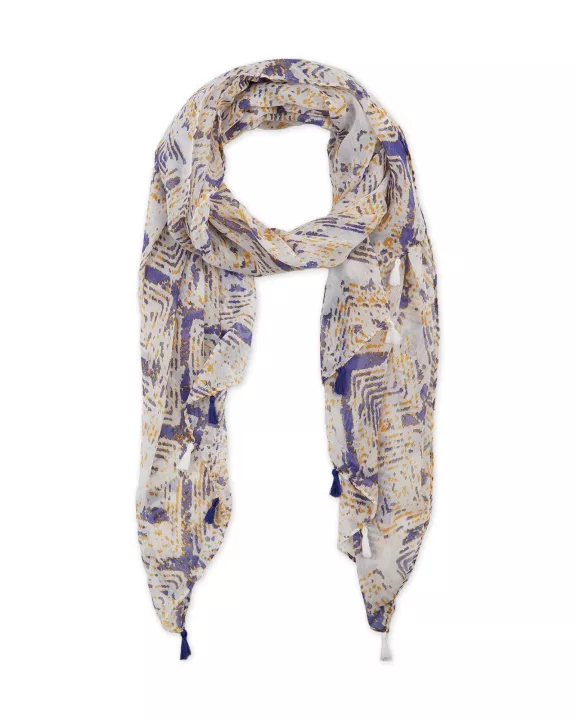 Abstract Print Scarf - Yellow