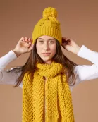 Cheveron Knit Hat - Mustard Yellow