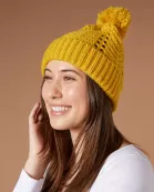 Cheveron Knit Hat - Mustard Yellow