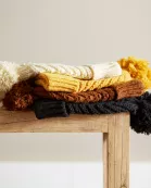 Cheveron Knit Hat - Mustard Yellow
