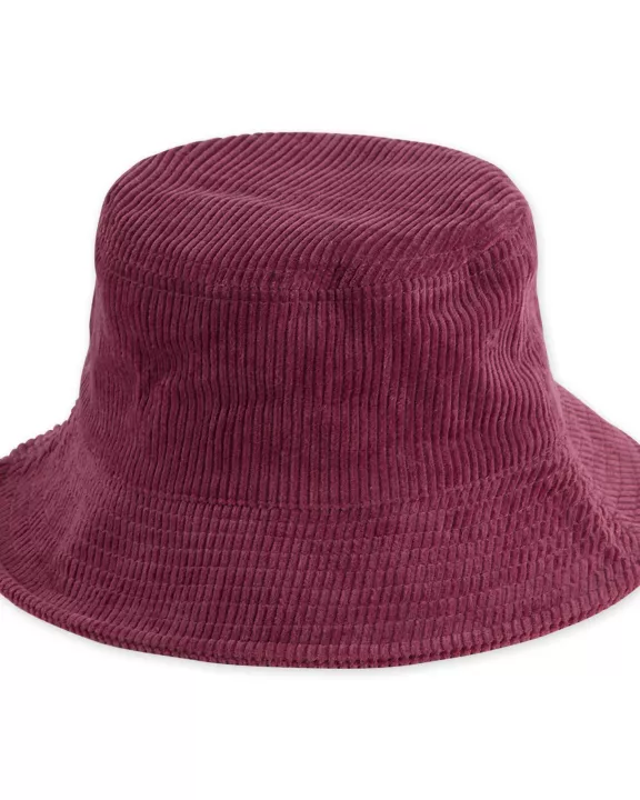Corduroy Bucket Hat - Cranberry