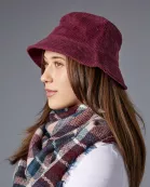 Corduroy Bucket Hat - Cranberry