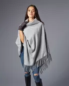 Grey Fringe Poncho