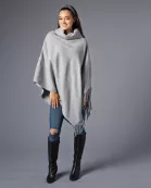 Grey Fringe Poncho