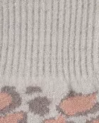 Sparkle Leopard Texting Knit Goves - Cream