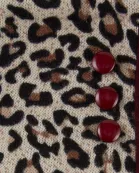 Leopard Button Gloves - Wine