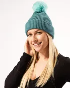 Plush Knit Pom Pom Beanie - Teal