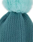 Plush Knit Pom Pom Beanie - Teal