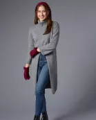 Long Courtney Slit Poncho - Gray