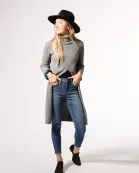 Long Courtney Slit Poncho - Gray