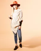 Marissa Knit Poncho - Muted Lavender