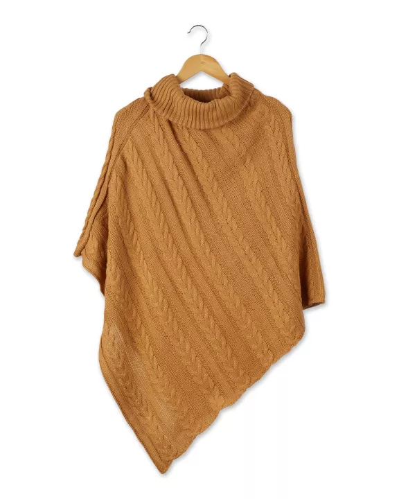 Marissa Knit Poncho - Gold