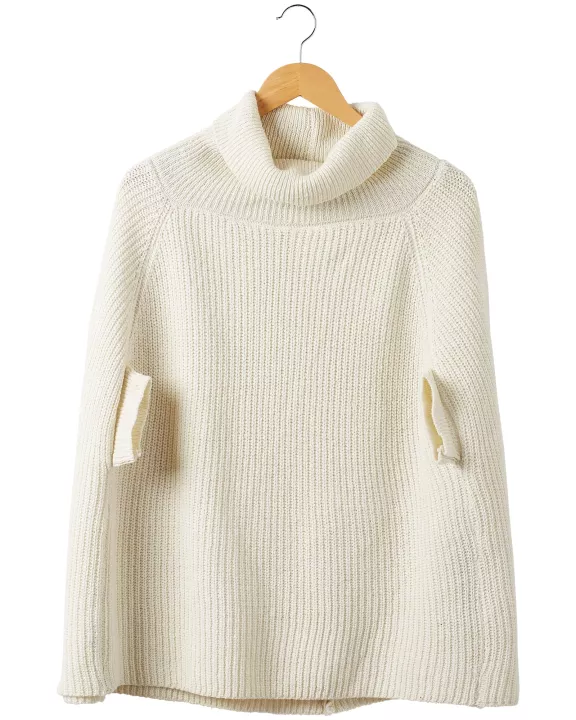 Victoria Knit Poncho - White