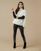 Victoria Knit Poncho - White