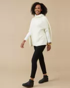 Victoria Knit Poncho - White
