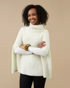 Victoria Knit Poncho - White