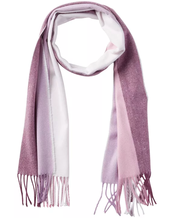 Vibrant Stripe Fringe Scarf - Purple